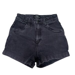 Cotton On High Waist Black Denim Shorts